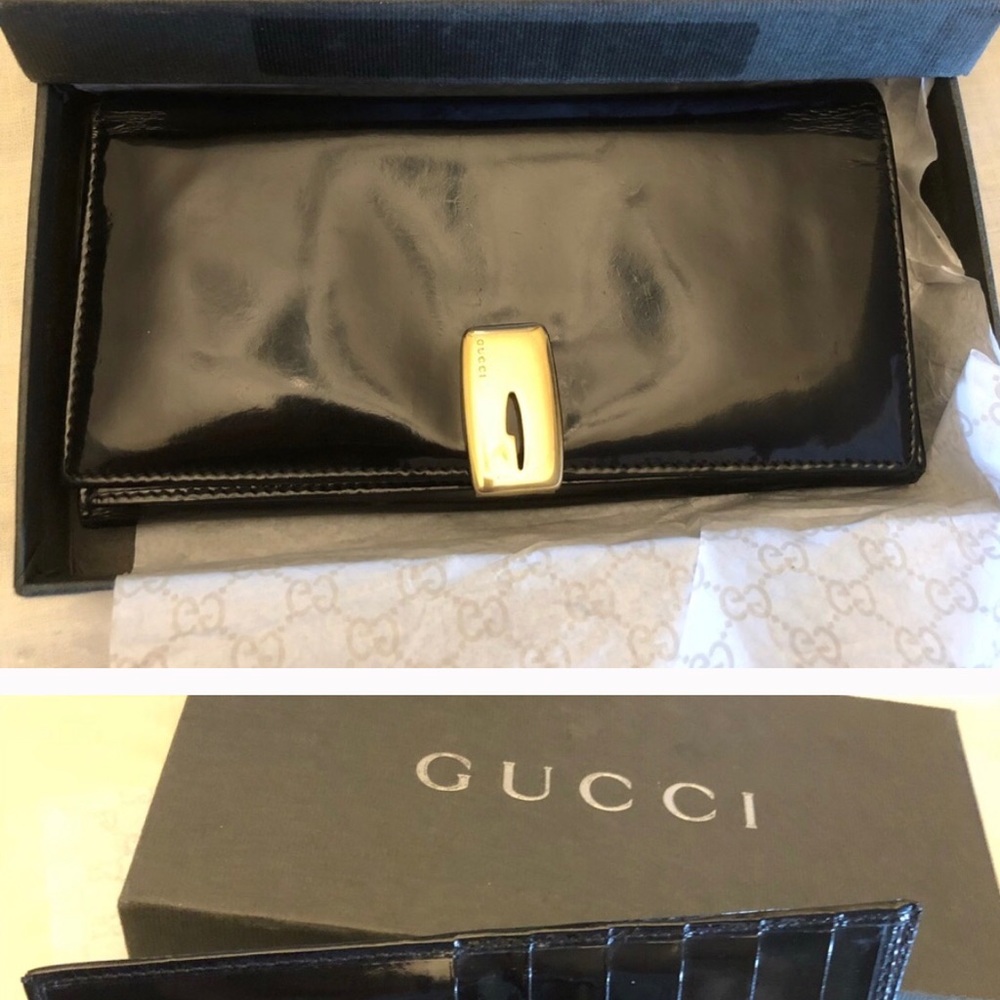 Gucci parent black bifold with box and inclusions